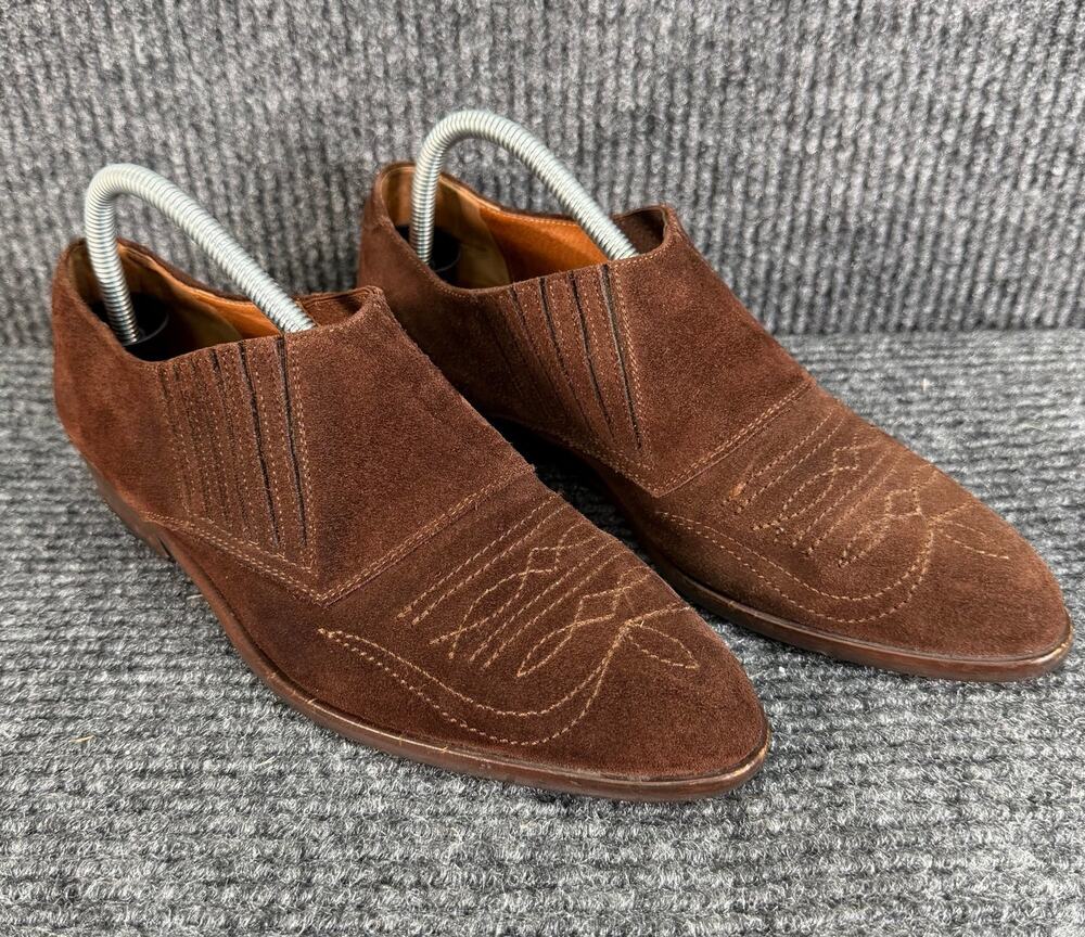 Robert Wayne Womens Size 7.5 Brown Suede Loafers Made In Italy Slip On Shoe